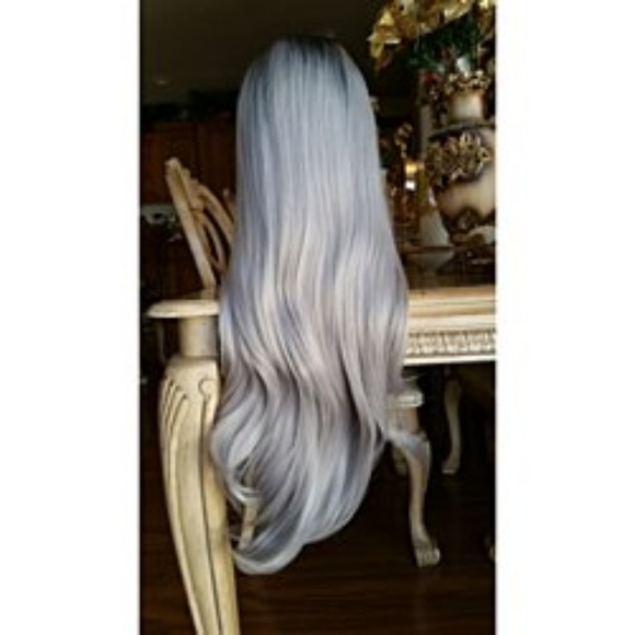Ombre Black Gray Lace Front Wig